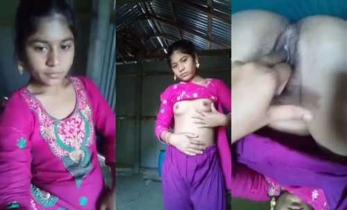 Virgin Bangladeshi girl sowing her boobs and pussy